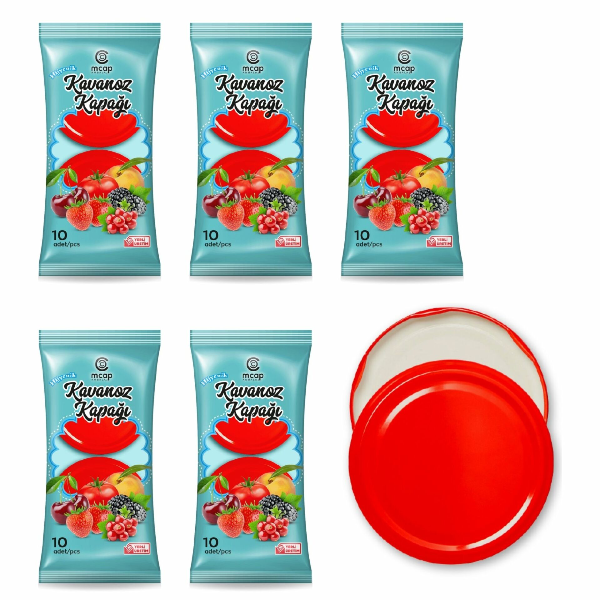 Canister Lid - 10 Pieces (Standard Length - 82 mm) - Red