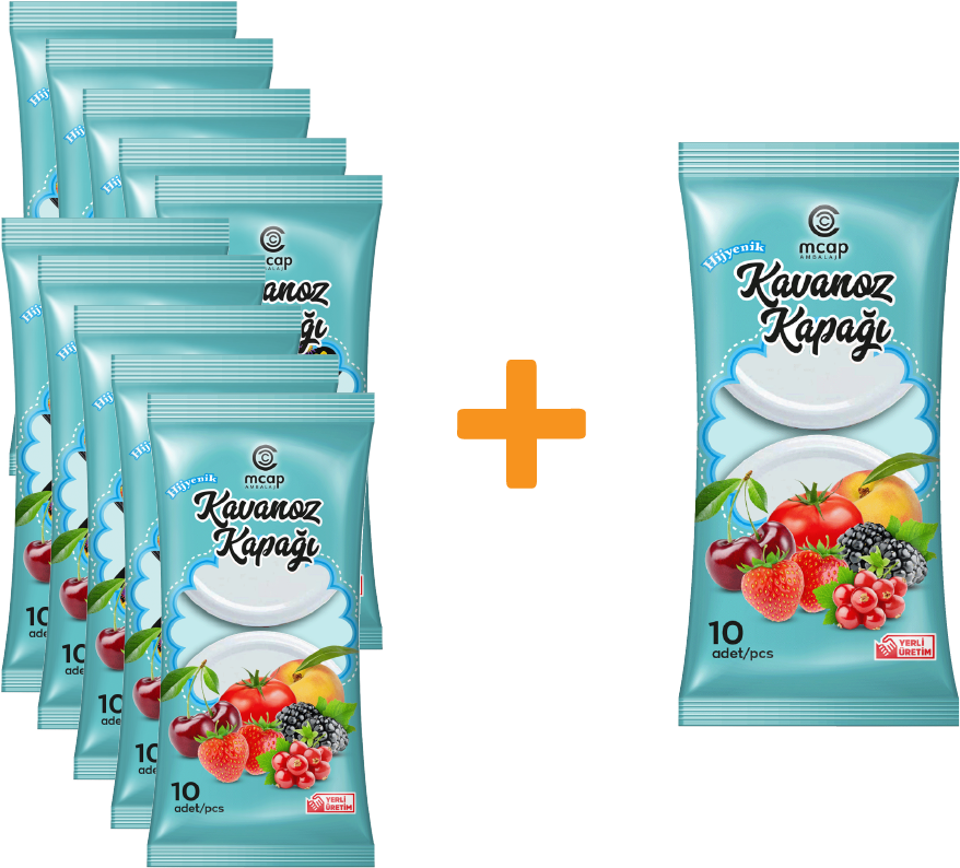 Konserve Kavanoz Kapağı - 10+1 Paket - 110 Adet (Standart Boy - 82 mm) Beyaz