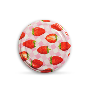 Patterned Canning Jar Lid - 10 Pieces (Standard Length - 82 mm) - Strawberry Pattern