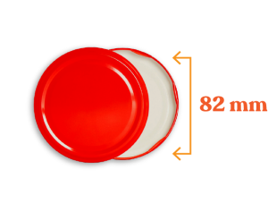 Toptan Kolili  Kırmızı Renk Kavanoz Kapak Çeşitleri  - 1100 Adet (66mm)