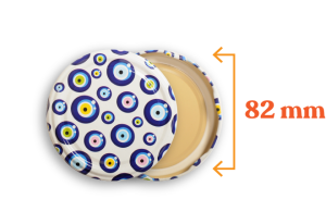 Box Patterned Jar Lid - 1100 Pieces (66mm) - Evil Eye Bead Pattern