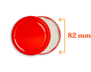 Toptan Kolili  Kırmızı Renk Kavanoz Kapak Çeşitleri  - 650 Adet (82mm)