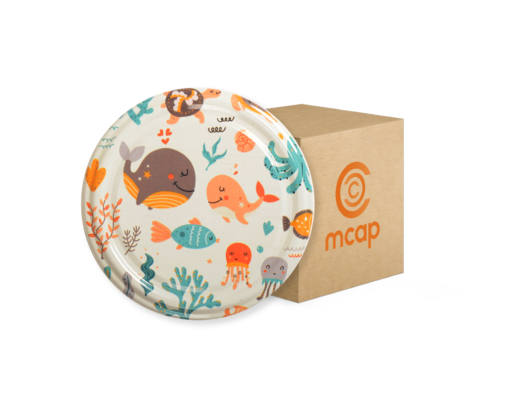 Box Patterned Jar Lid - 650 Pieces (82mm) - Underwater Pattern