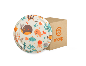 Toptan Kolili  Su Altı Desenli Kavanoz Kapak Çeşitleri  - 650 Adet (82mm)