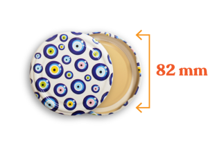 Toptan Kolili  Nazar Boncuğu Desenli Kavanoz Kapak Çeşitleri  - 650 Adet (82mm)