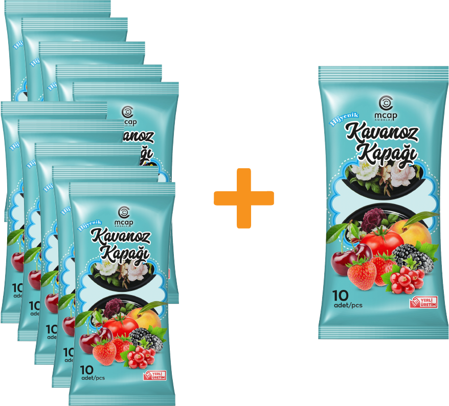 Konserve Kavanoz Kapağı - 10+1 Paket - 110 Adet (Standart Boy - 82 mm) Gül Desenli