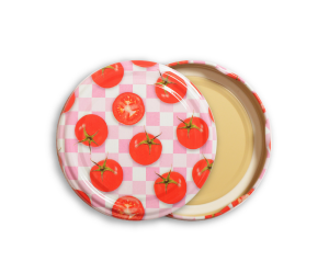 Patterned  Canned Jar Twist Off- 10+1 Package - 110 Pieces (Standard Length - 82 mm) Tomato Pattern